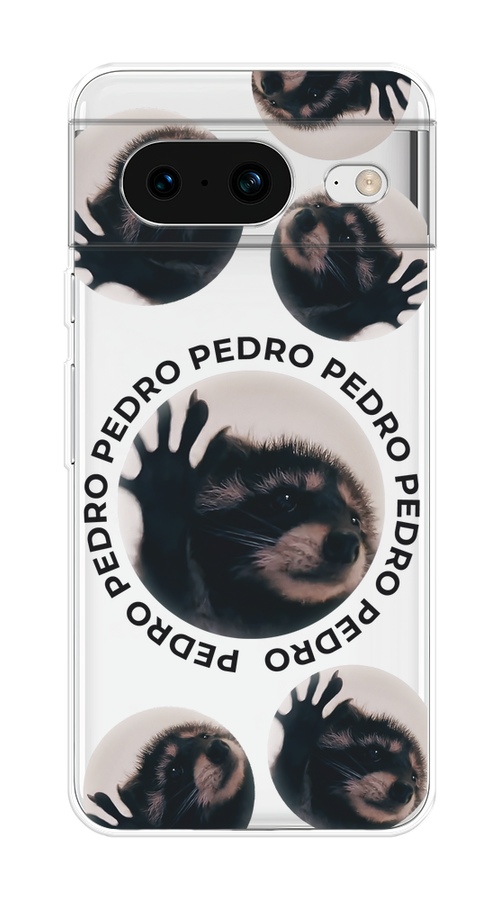 

Чехол на Google Pixel 8 "Pedro енот", Черный;бежевый;прозрачный, 271550-1