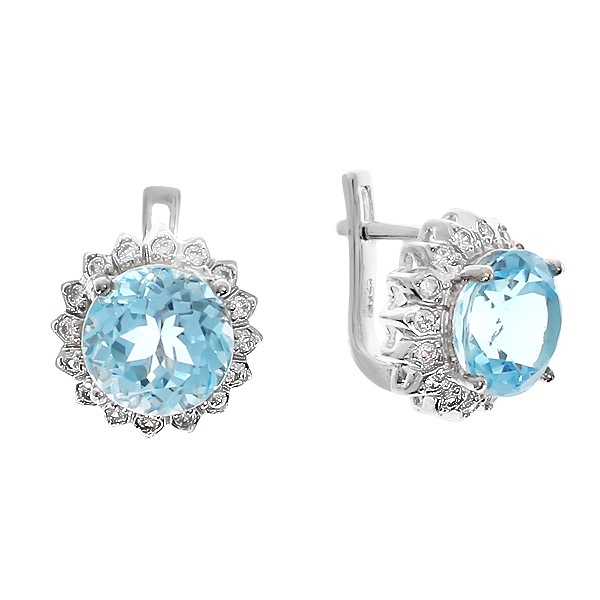 

Серьги женские из серебра Balex Jewellery 2405836001, топаз/фианит, 2405836001
