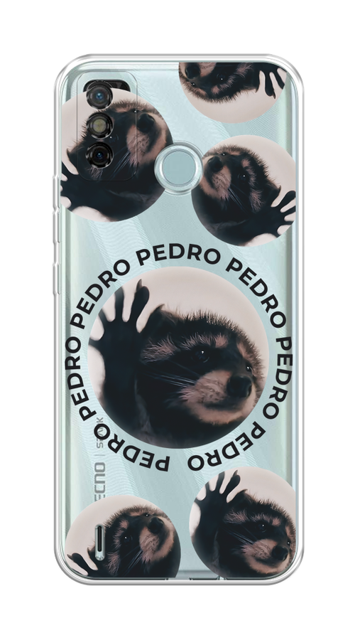 

Чехол на Tecno Spark 6 Go "Pedro енот", Черный;бежевый;прозрачный, 300250-1
