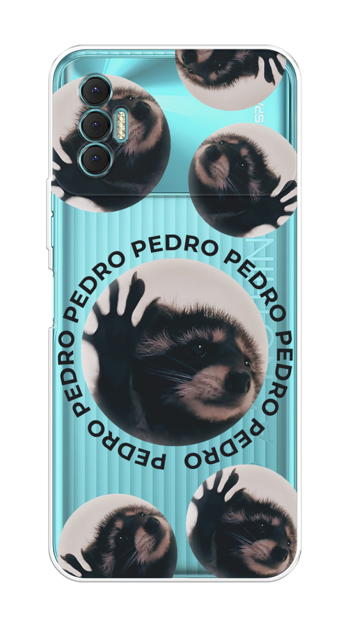 

Чехол на Tecno Spark 8P "Pedro енот", Черный;бежевый;прозрачный, 301450-1