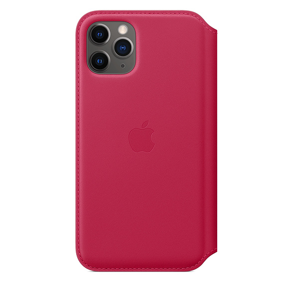 фото Чехол apple leather folio raspberry для смартфона iphone 11 pro (my1k2zm/a)