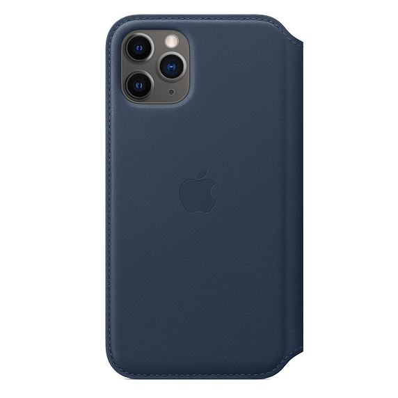 фото Чехол apple leather folio deep sea blue для смартфона iphone 11 pro (my1l2zm/a)