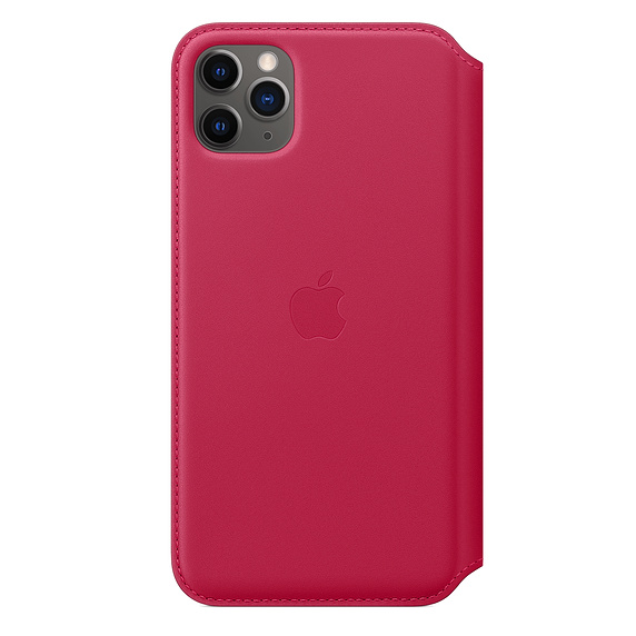 фото Чехол apple leather folio raspberry для смартфона iphone 11 pro max (my1n2zm/a)