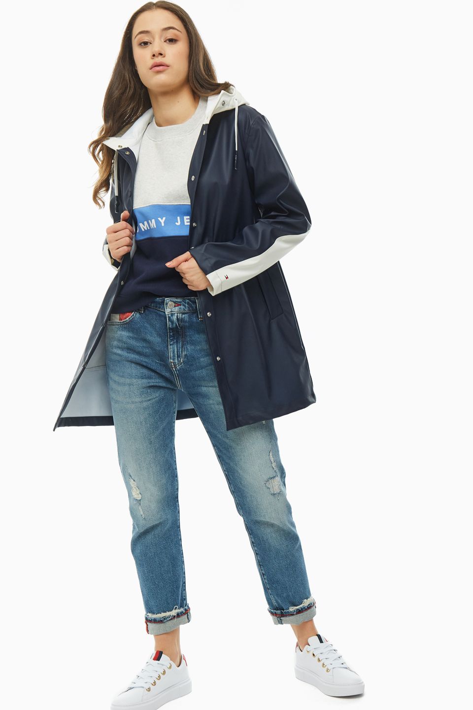 Дождевик женский Tommy Hilfiger WW0WW26572 00J синий