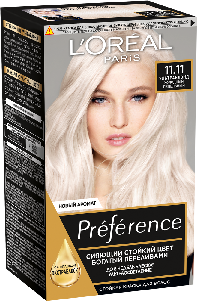 Купить Краска для волос L`Oreal Paris Preferance 11.11 Ультраблонд пепельный 40 мл, L'Oreal Paris