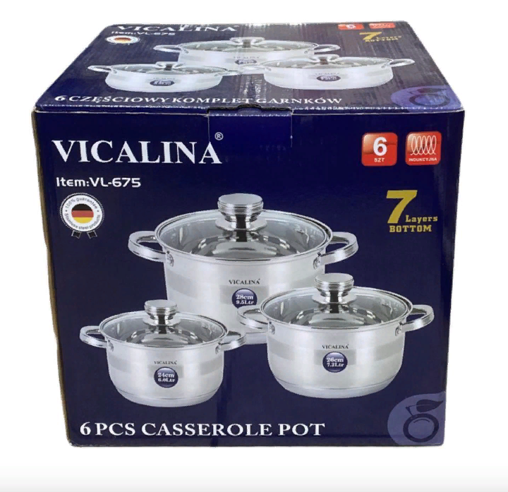 Набор кастрюль VICALINA из нержавеющей стали - VL-675 (4шт)