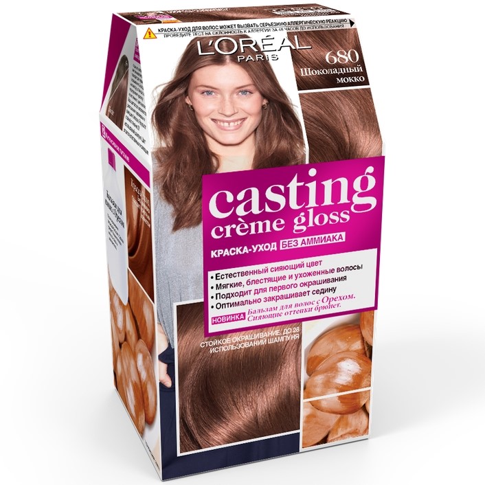 Краска для волос LOreal Paris Сasting Creme Gloss 680 Шоколадный Мокко