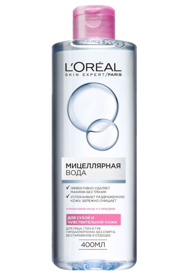 Мицеллярная вода LOreal Paris для сухой и чувствительной кожи 400мл