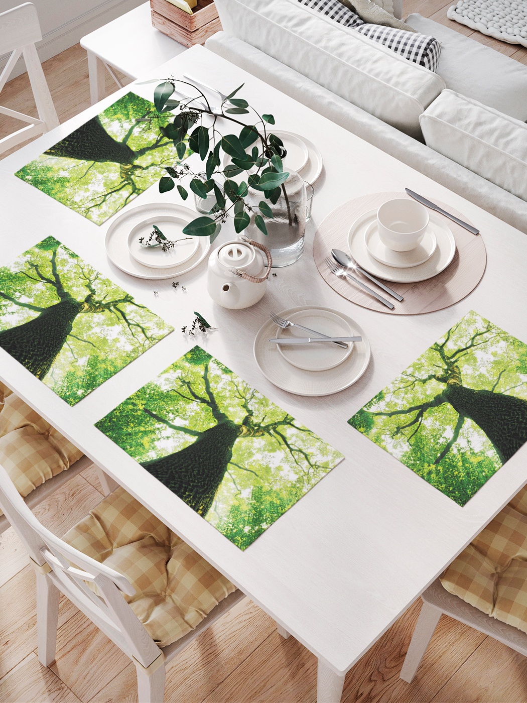 фото Комплект салфеток для сервировки стола «крон дерева» (32х46 см, 4 шт.) joyarty