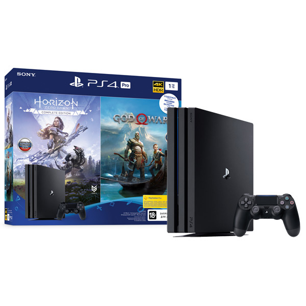 фото Игровая приставка sony playstation 4 pro 1tb black+horizon zero dawn/god of war cuh-7208b