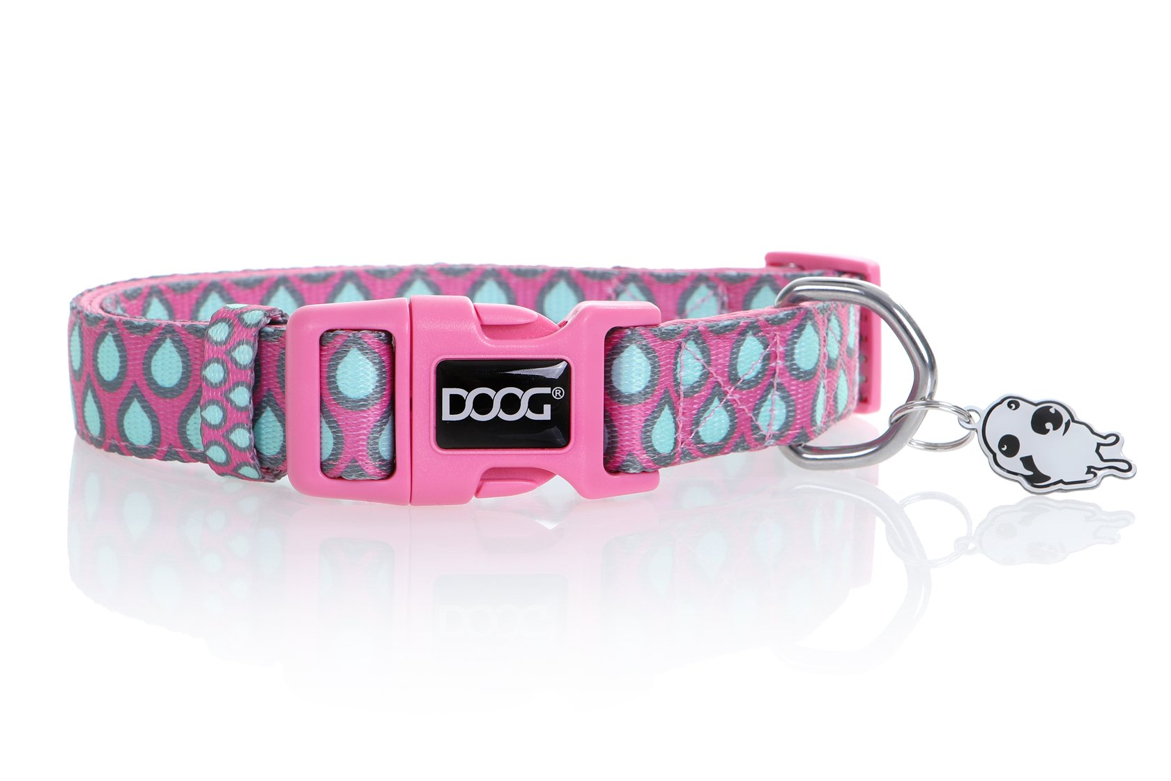 фото Ошейник для собак doog luna, розовый с каплями, xs, 14-25см