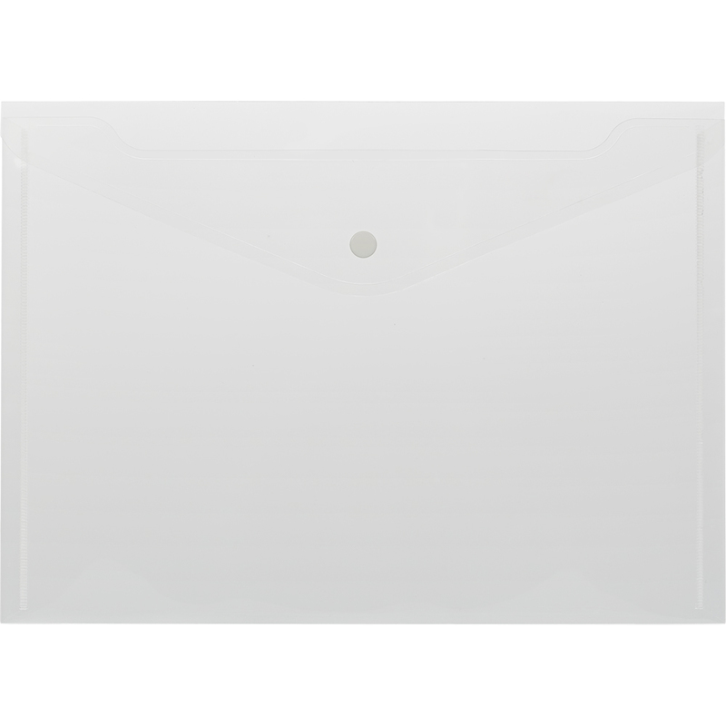 фото Набор папок-конвертов на кнопке, а4, цвет прозрачный, 0,18 мм, 10 штук bantex