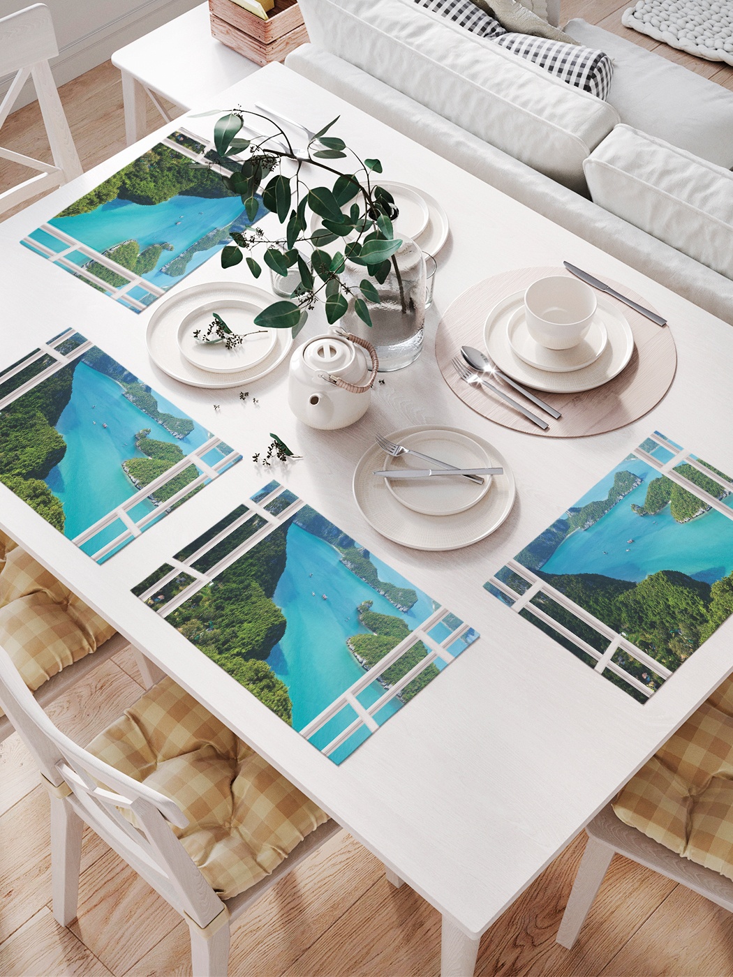 фото Комплект салфеток для сервировки стола «островные окна» (32х46 см, 4 шт.) joyarty