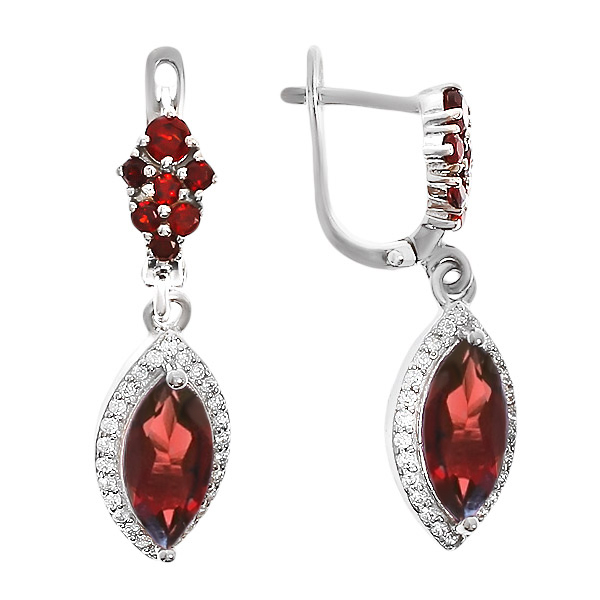 

Серьги женские из серебра Balex Jewellery 2405837044, гранат/фианит, 2405837044