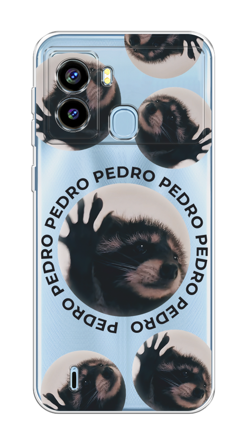 

Чехол на Tecno Pop 6 "Pedro енот", Черный;бежевый;прозрачный, 302050-1