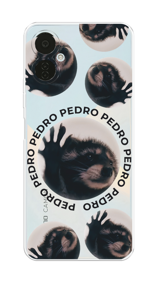 

Чехол на Tecno Camon 19 Neo "Pedro енот", Черный;бежевый;прозрачный, 302350-1