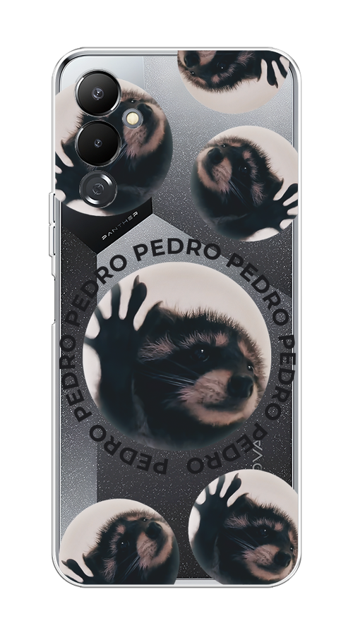 

Чехол на Tecno Pova 4 "Pedro енот", Черный;бежевый;прозрачный, 302550-1
