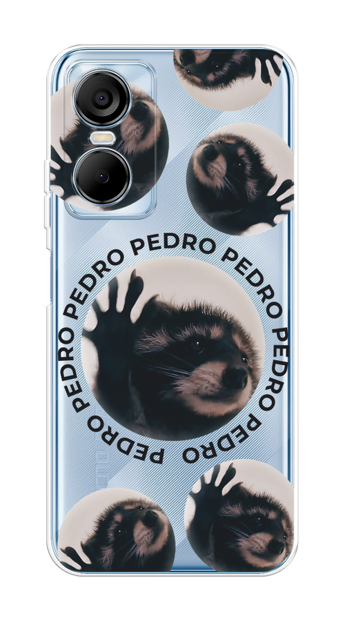 

Чехол на Tecno Pop 6 Pro "Pedro енот", Черный;бежевый;прозрачный, 302750-1