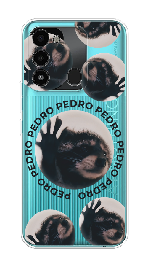 

Чехол на Tecno Spark Go 2022/8С/9 "Pedro енот", Черный;бежевый;прозрачный, 302850-1