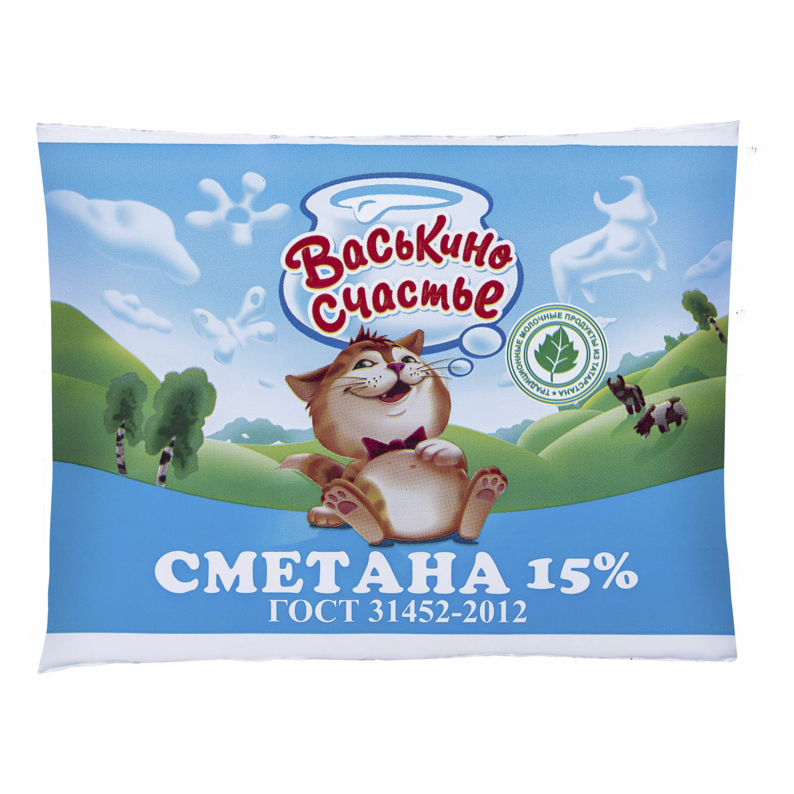 

Сметана Васькино счастье 15% БЗМЖ 250 г