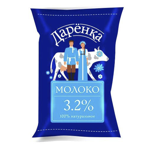 

Молоко 3,2% пастеризованное 900 мл Даренка БЗМЖ