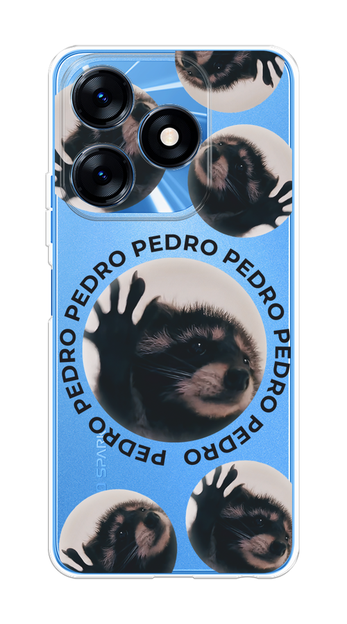 

Чехол на Tecno Spark 10/10C "Pedro енот", Черный;бежевый;прозрачный, 303650-1