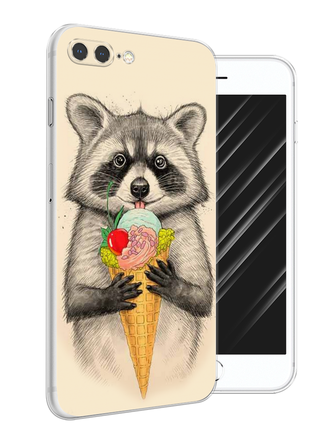 

Чехол Awog на Apple iPhone 7 Plus / Айфон 7 Plus "Енот с мороженым", Разноцветный, 10750-10