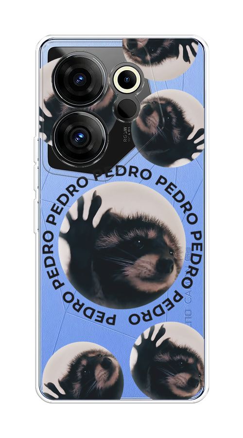 

Чехол на Tecno Camon 20 Premier "Pedro енот", Черный;бежевый;прозрачный, 304250-1