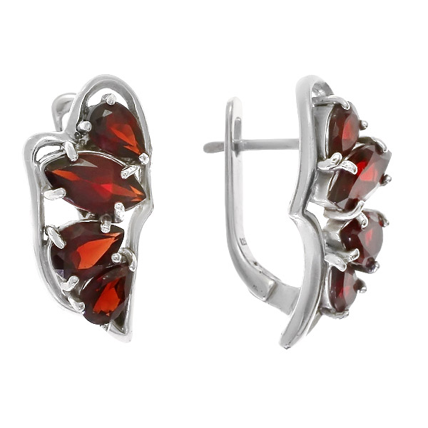

Серьги из серебра Balex Jewellery 2405933363, гранат, 2405933363