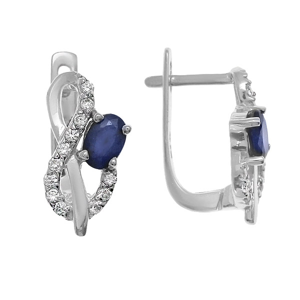 

Серьги женские из серебра Balex Jewellery 2405933553, сапфир/фианит