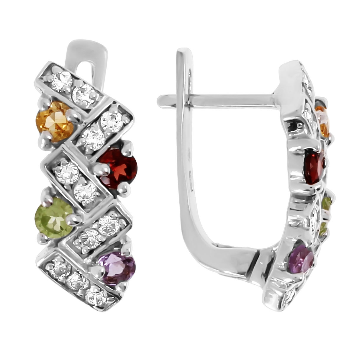 

Серьги женские из серебра Balex Jewellery 2405933794, аметист/гранат