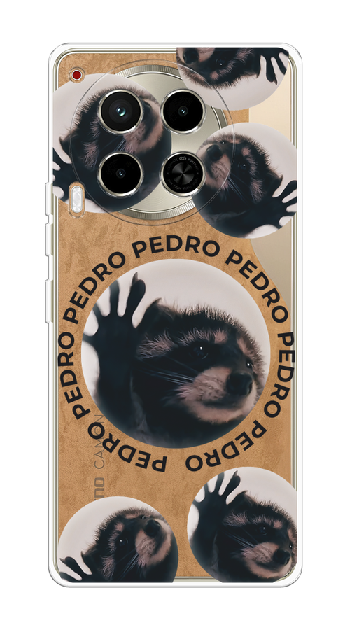 

Чехол на Tecno Camon 30 4G "Pedro енот", Черный;бежевый;прозрачный, 305650-1
