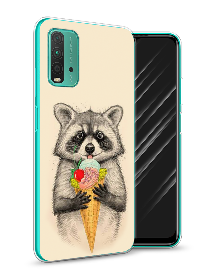 

Чехол Awog на Xiaomi Redmi 9T "Енот с мороженым", Разноцветный, 39850-10