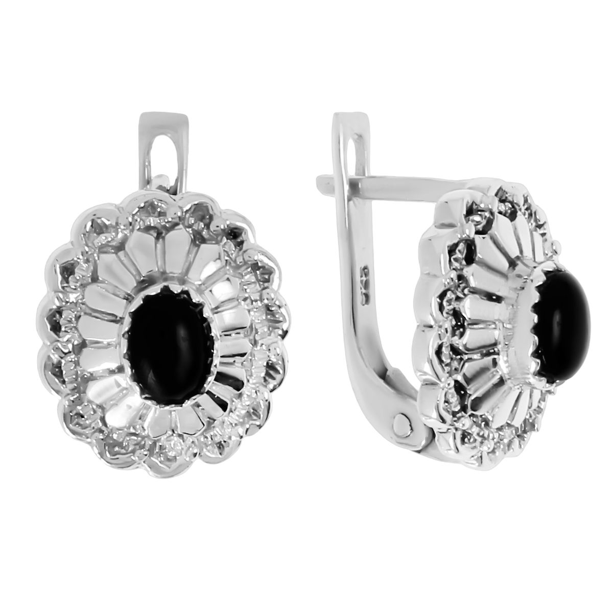 

Серьги женские из серебра Balex Jewellery 2405935357, оникс, 2405935357