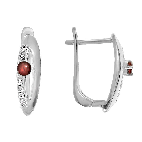

Серьги женские из серебра Balex Jewellery 2405935556, гранат/фианит