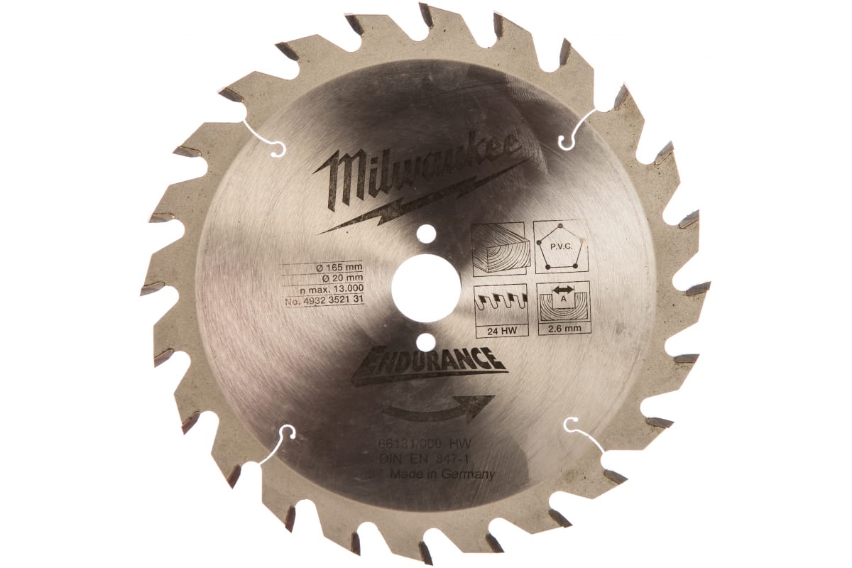 

Пильный диск 165/20 Z24, CIRCULAR SAW BLADE Circ S165X20/24Z P1M