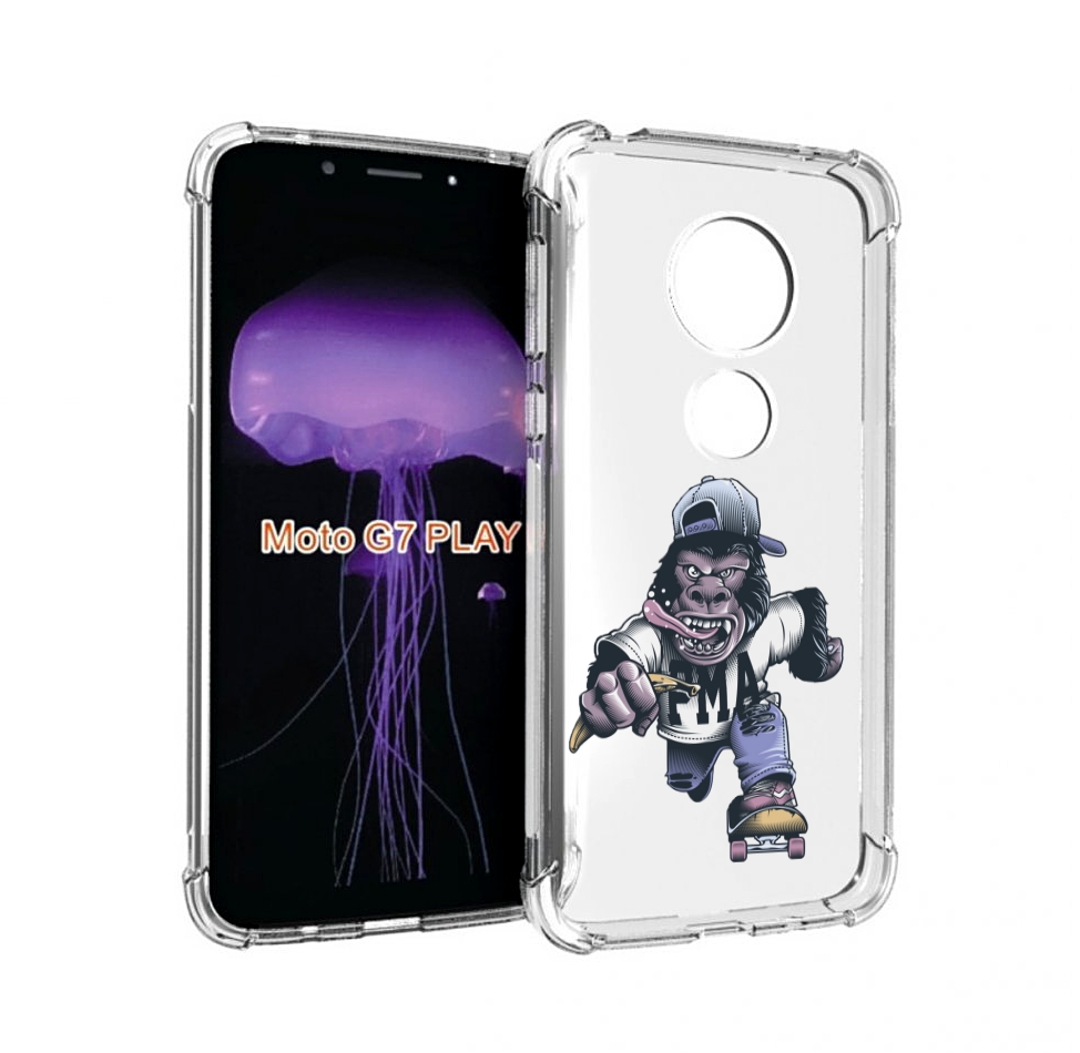 

Чехол MyPads Обезьяна на скейте для Motorola Moto G7 Play, Прозрачный, Tocco