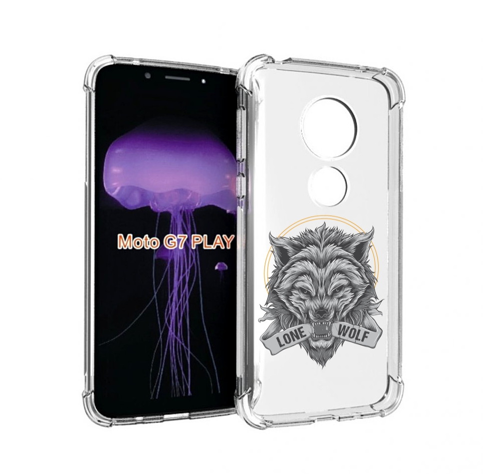 

Чехол MyPads Одинокий-волк мужской для Motorola Moto G7 Play, Прозрачный, Tocco
