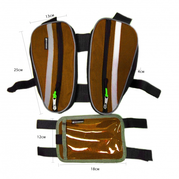 Велосумка на раму NovaSport Твин, с чехлом для телефона, Вc 040.018.1.1, коричневый