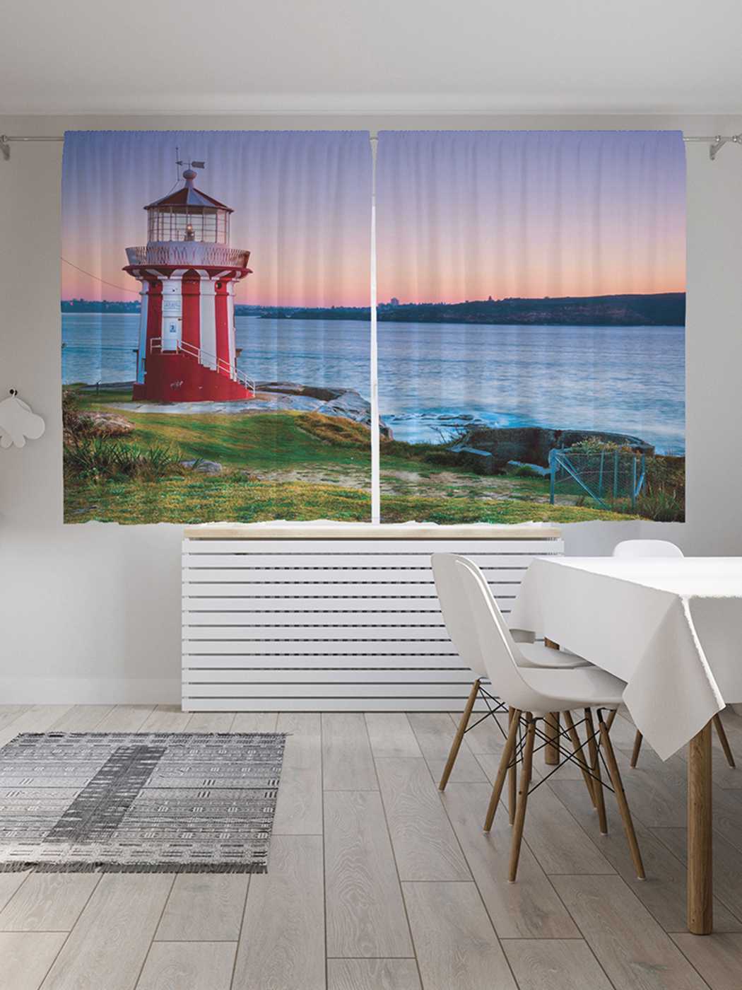 

Классические шторы JoyArty "Маяк на берегу", серия Oxford DeLux, 2 полотна 145x180 см, Маяк на берегу