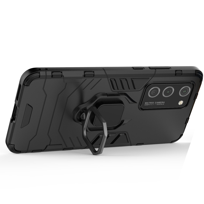 фото Противоударный чехол с кольцом panther case для huawei p40 pro (черный) black panther