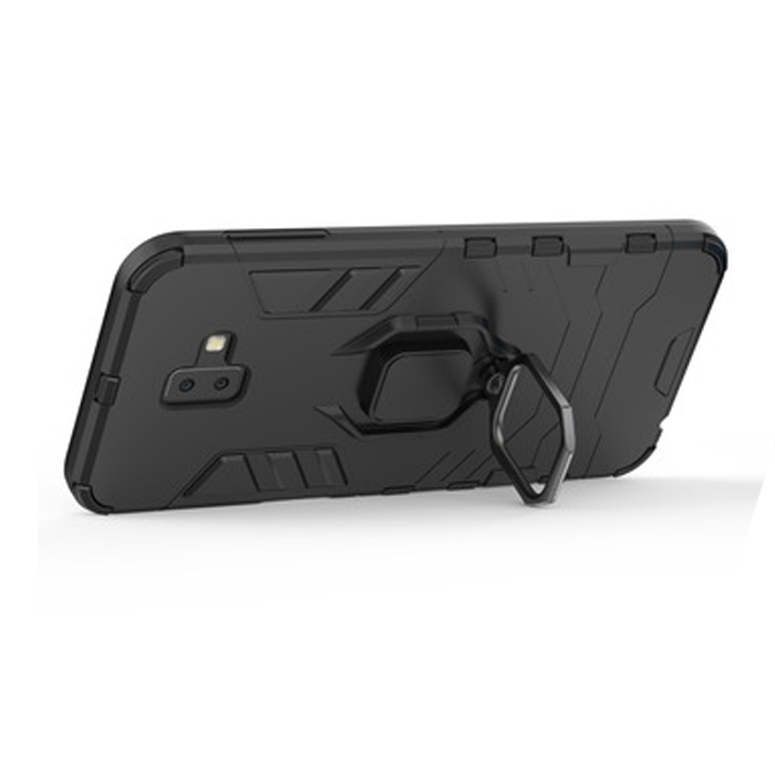 фото Противоударный чехол с кольцом panther case для huawei honor v20 (черный) black panther