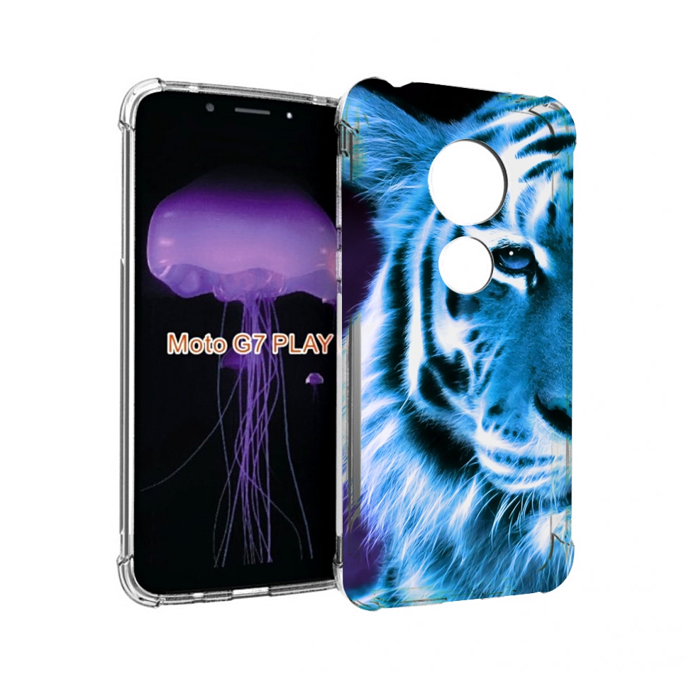 

Чехол MyPads Половина-тигра мужской для Motorola Moto G7 Play, Прозрачный, Tocco