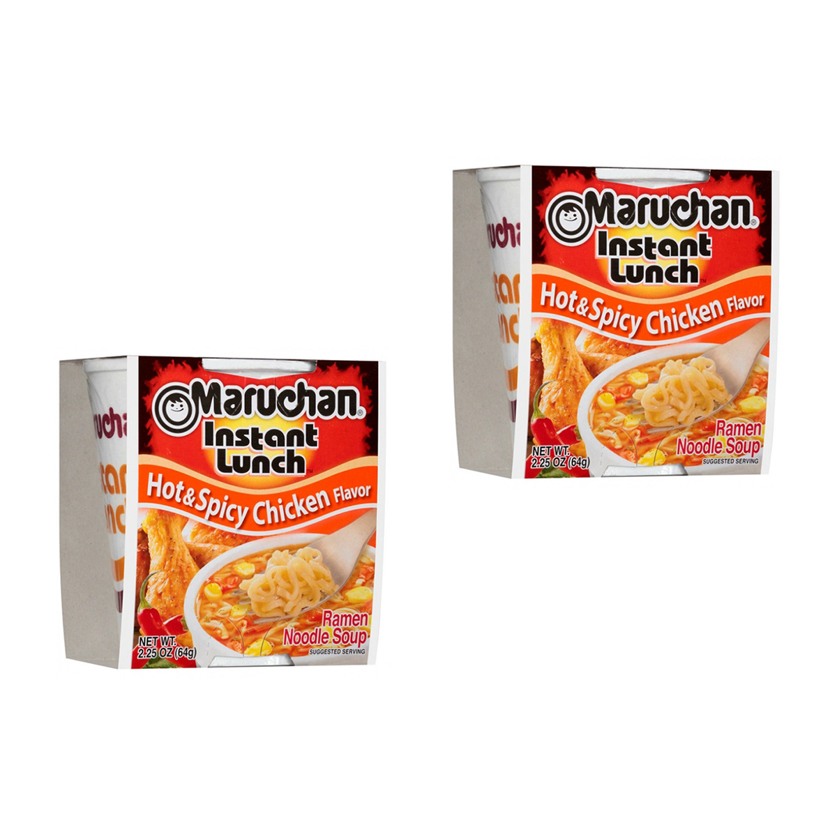 Лапша быстрого приготовления Maruchan Маручан со вкусом острой курицы, 2 шт по 64 г