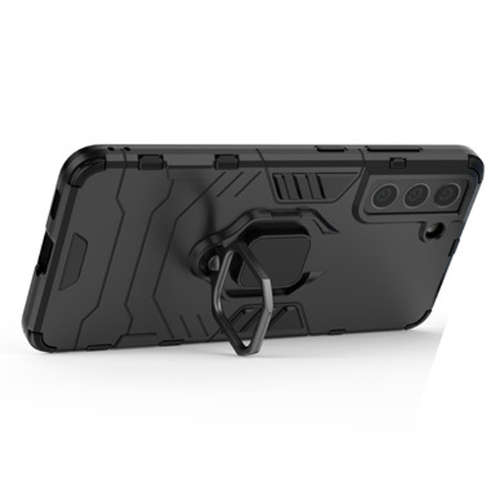 фото Противоударный чехол с кольцом panther case для samsung galaxy s21 fe (черный) black panther