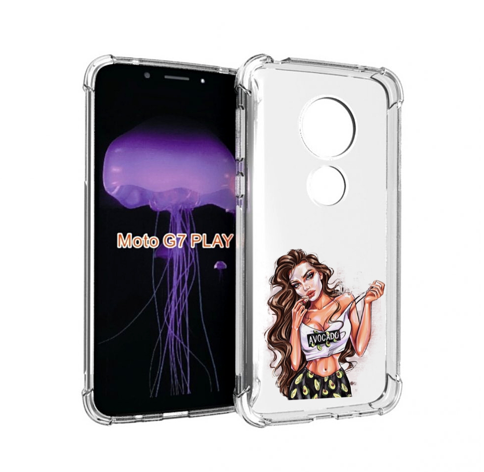 

Чехол MyPads Продукты на дом с доставкой женский для Motorola Moto G7 Play, Прозрачный, Tocco