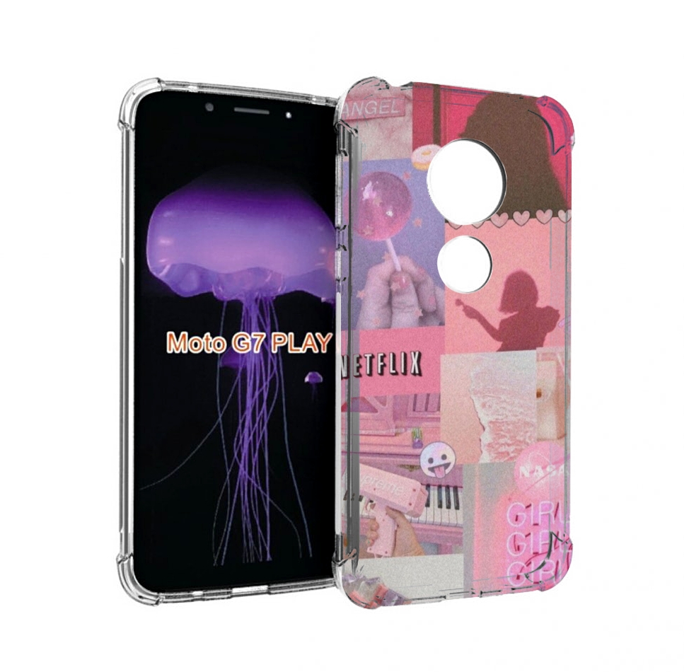 

Чехол MyPads Розовый-вайб для Motorola Moto G7 Play, Прозрачный, Tocco