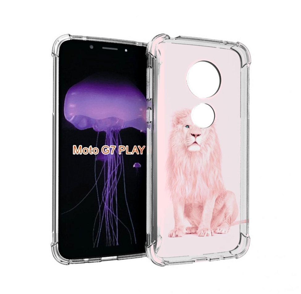 

Чехол MyPads Розовый-лев для Motorola Moto G7 Play, Прозрачный, Tocco