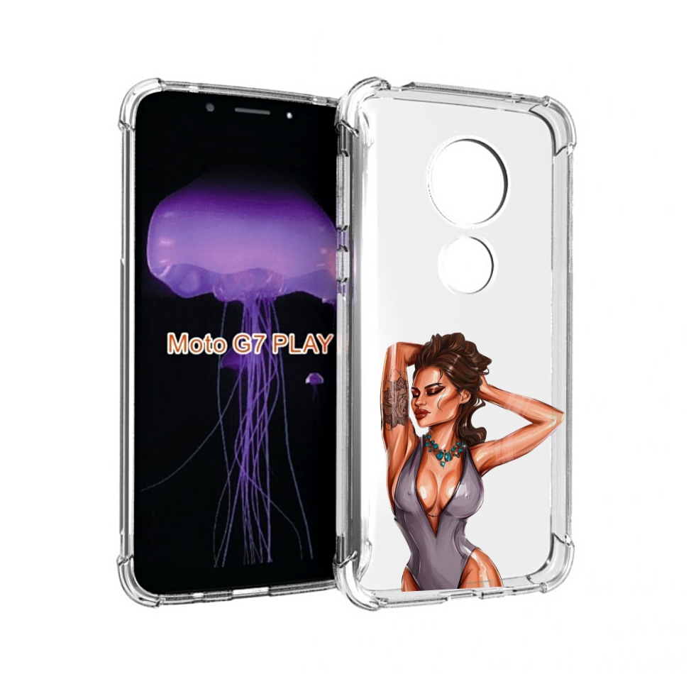

Чехол MyPads Роскошная-девушка женский для Motorola Moto G7 Play, Прозрачный, Tocco