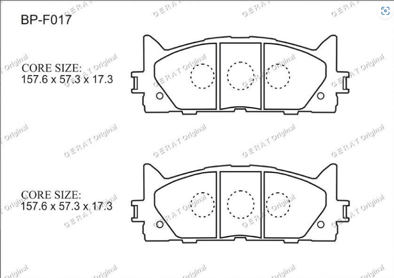 Тормозные колодки Gerat BP-F107 передние